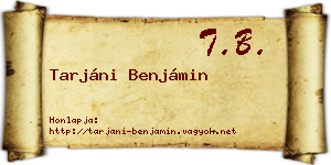 Tarjáni Benjámin névjegykártya